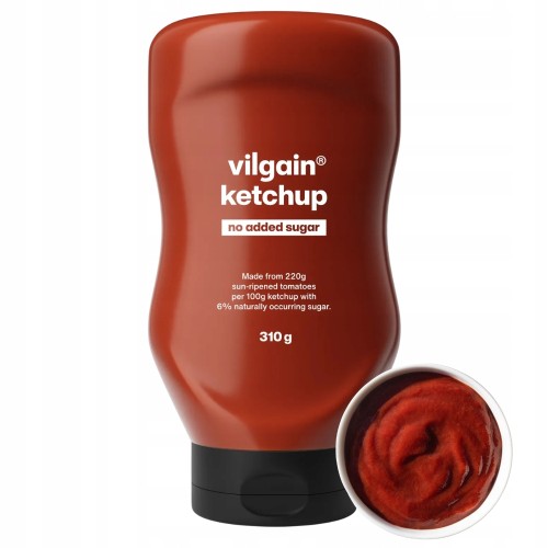 Vilgain Ketchup - bez cukru, bez konserwantów, naturalne składniki (310g)