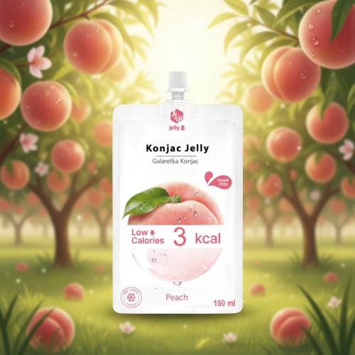 Jelly.B Konjac Jelly Brzoskwinia - Keto, galaretka do picia, bez cukru