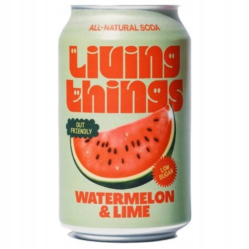 Living Things Prebiotic Soda - Arbuz i Limonka, bez cukru, 330ml (UK)