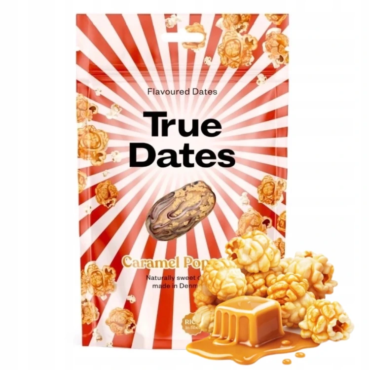 True Dates Caramel Popcorn - Daktyle Karmel Popcorn, bez cukru (Dania)