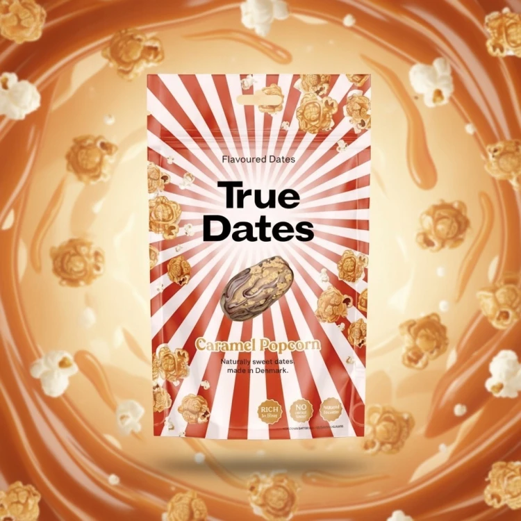 True Dates Caramel Popcorn - Daktyle Karmel Popcorn, bez cukru (Dania)