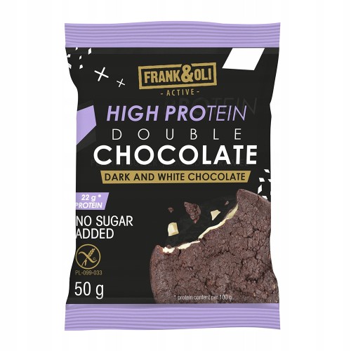 Frank&Oli Double Chocolate - ciastko proteinowe, bezglutenowe, bez cukru