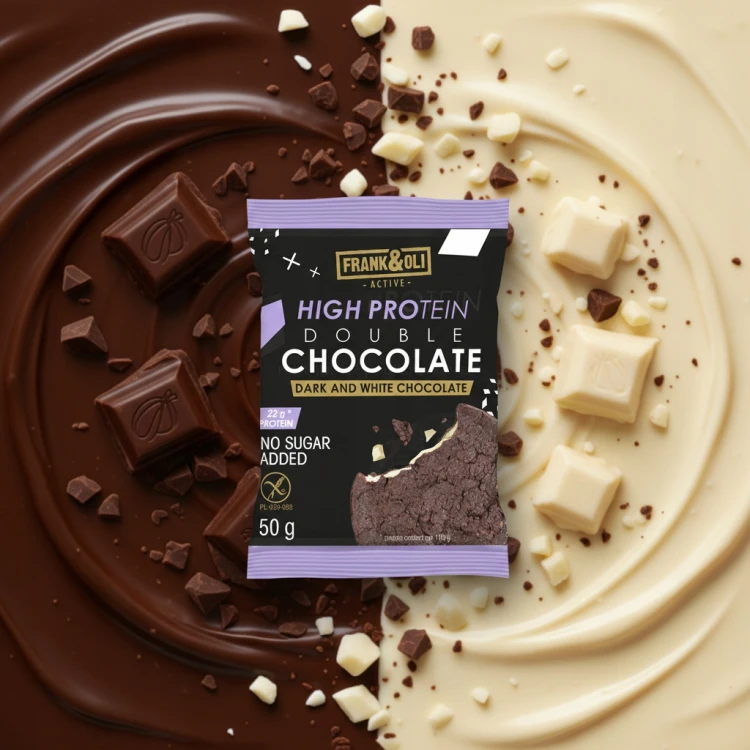 Frank&Oli Double Chocolate - ciastko proteinowe, bezglutenowe, bez cukru