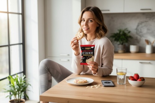 Frank&Oli Truskawka i Biała Czekolada - ciastko proteinowe, bez cukru (50g)