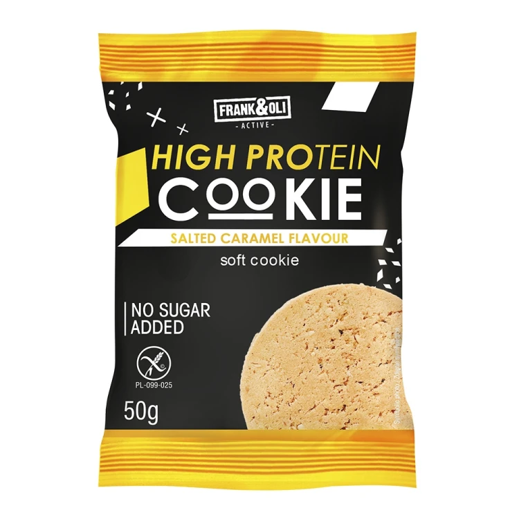 Frank&Oli Słony Karmel - ciastko proteinowe, bezglutenowe, bez cukru (50g)