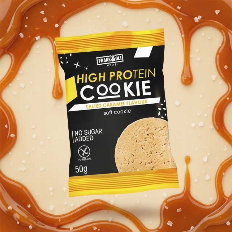 Frank&Oli Słony Karmel - ciastko proteinowe, bezglutenowe, bez cukru (50g)