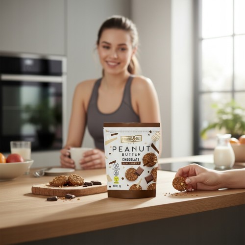 Frank&Oli Pasta orzechowa Czekolada - Mini ciastka bez glutenu, bez cukru