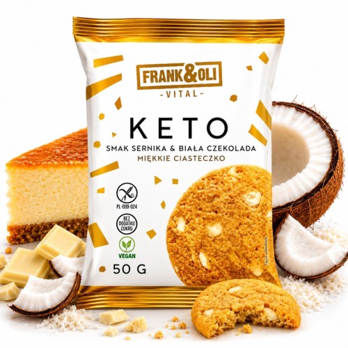 Frank&Oli Sernik i Biała Czekolada - ciastko keto, bez glutenu, bez cukru