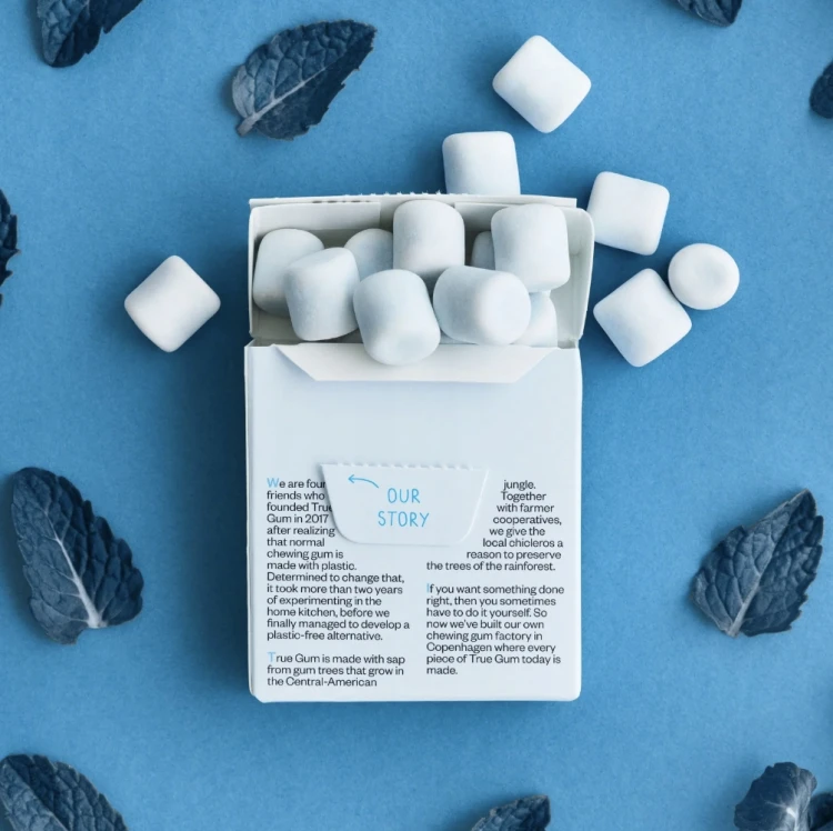 True Gum Strong Mint - Naturalna guma do żucia, miętowa, bez cukru (Dania)