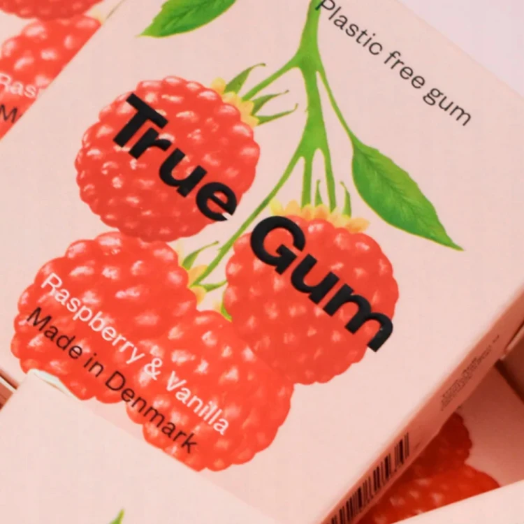 True Gum Raspberry&Vanilia - Naturalna guma do żucia, bez cukry (z Danii)