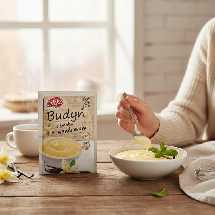Budyń waniliowy bez cukru bezglutenowy wegański Celiko 40g celiakia vegan