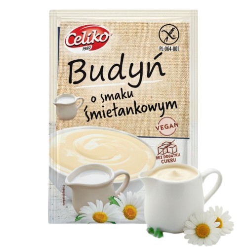 Budyń śmietankowy bez cukru bezglutenowy wegański Celiko 40g celiakia vegan
