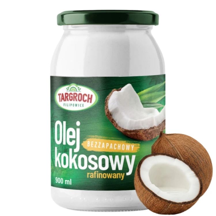Targroch Olej Kokosowy Rafinowany - bezzapachowy, do smażenia (900ml)