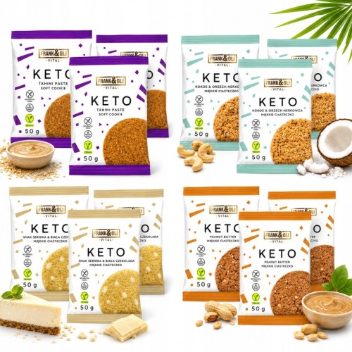 Frank&Oli Keto MIX 4 Smaki - 12 szt. ciastka keto, bez glutenu, bez cukru