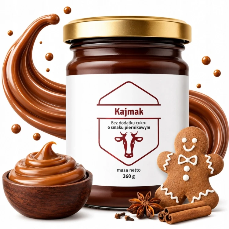 Kajmak piernikowy bez cukru Polder masa krówkowa niski IG erytrytol słoik