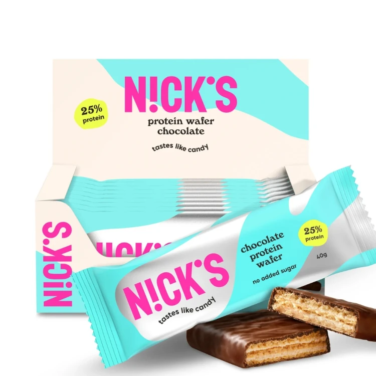 Nick's Protein Wafer Chocolate - wafelek białkowy, z witaminami, bez cukru