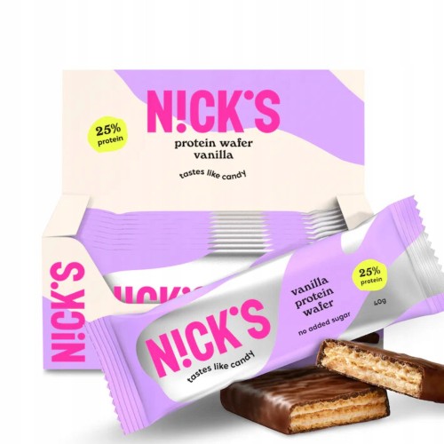 Nick's Protein Wafer Vanilla - wafelek białkowy z witaminami, bez cukru