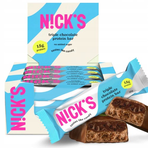Nick's Protein Bar Triple Chocolate - baton białkowy, bez cukru, KETO