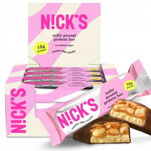 Nick's Protein Bar Salty Peanut - baton białkowy, bez cukru, KETO