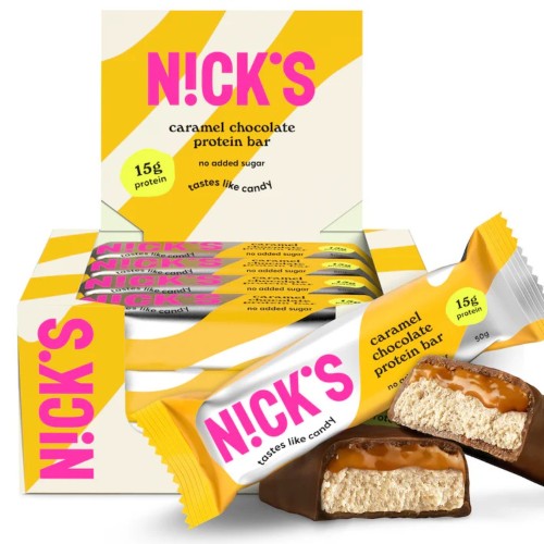 Nick's Protein Bar Caramel Chocolate - baton białkowy, bez cukru, KETO