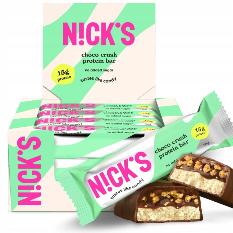 Nick's Protein Bar Choco Crush - baton białkowy, bez cukru, 15g białka KETO