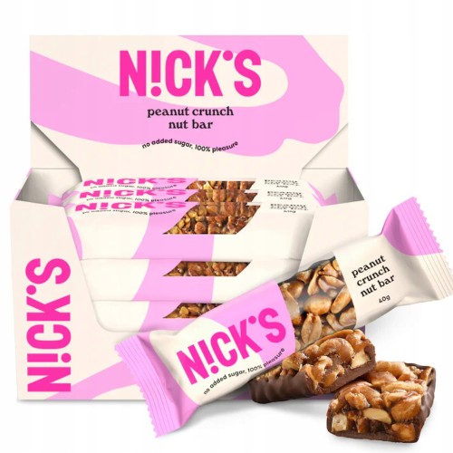 Nick's Peanut Crunch Nut Bar - baton z orzeszkami ziemnymi, bez cukru, KETO
