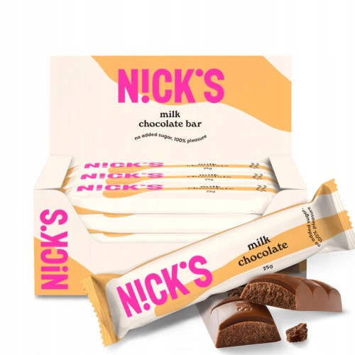 Nick's Milk Chocolate - baton z mlecznej czekolady, bez cukru, KETO