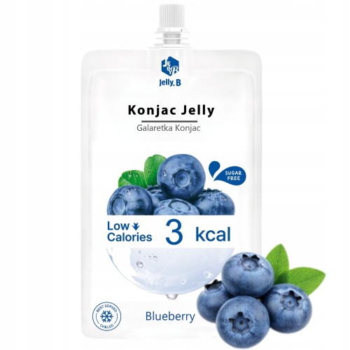 Jelly.B Konjac Jelly Jagodowa - Keto, galaretka do picia, bez cukru, 3kcal