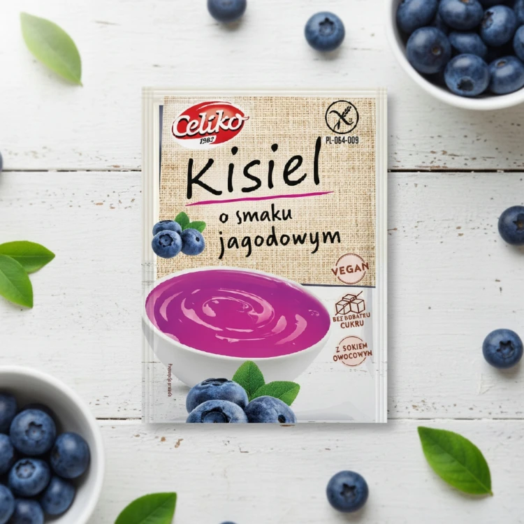 Celiko Kisiel Jagodowy - bez cukru, bez glutenu (40g)