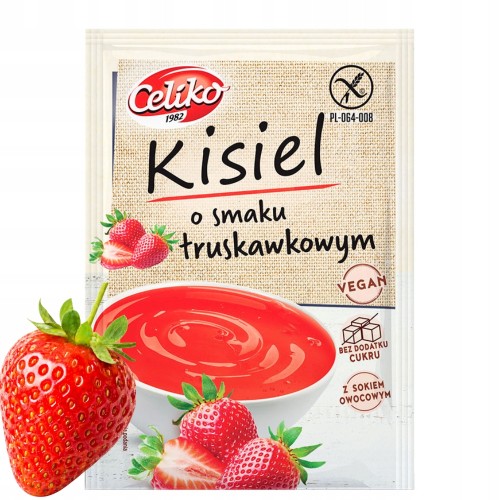 Celiko Kisiel Truskawkowy - bez cukru, bez glutenu (40g)