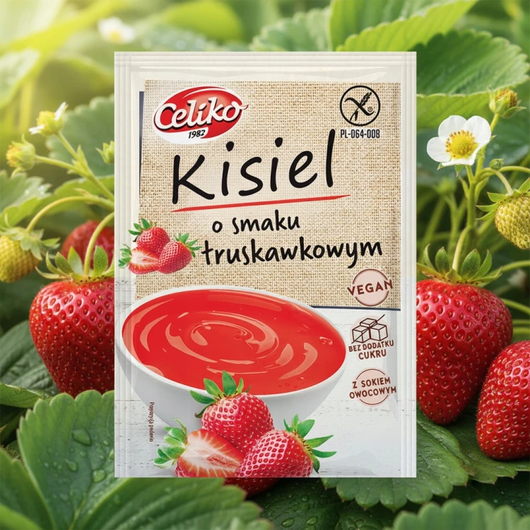 Celiko Kisiel Truskawkowy - bez cukru, bez glutenu (40g)