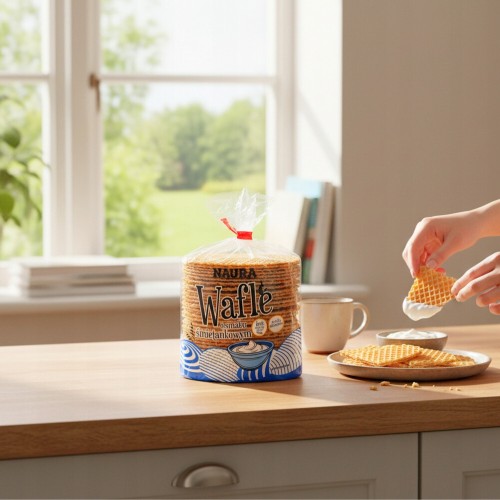 Naura Wafle Śmietankowe - bez cukru, błonnik (100g)