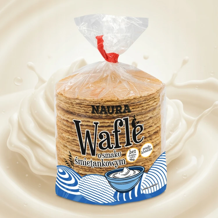 Naura Wafle Śmietankowe - bez cukru, błonnik (100g)