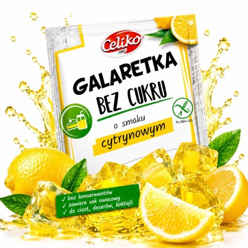 Celiko Galaretka Cytrynowa - bez cukru, bez glutenu (14g)