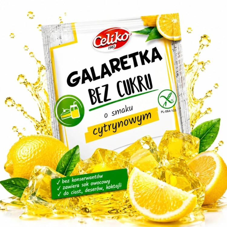 Celiko Galaretka Cytrynowa - bez cukru, bez glutenu (14g)