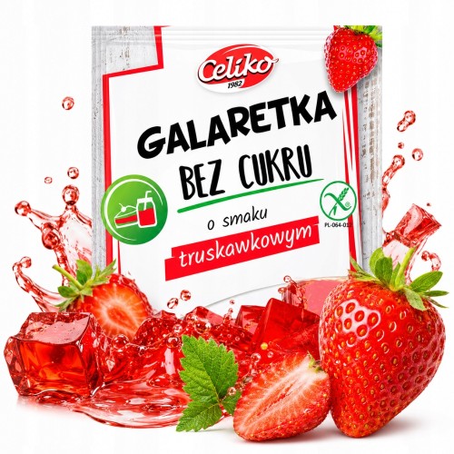 Celiko Galaretka Truskawkowa - bez cukru, bez glutenu (14g)