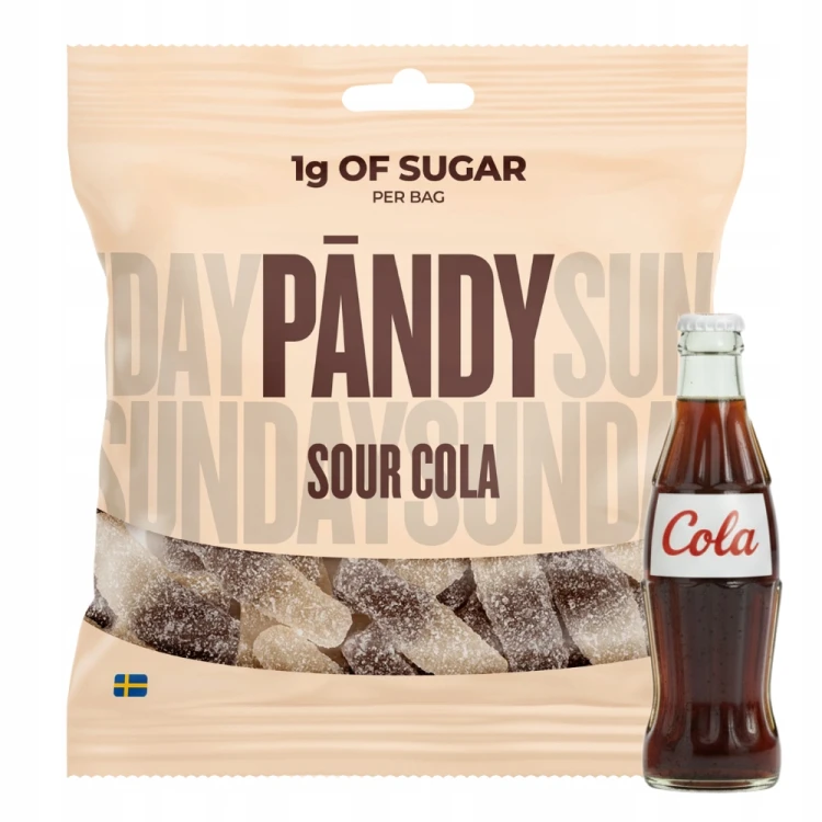 Pandy Żelki MIX 6 Smaków - 1g cukru w opakowaniu (Szwecja)