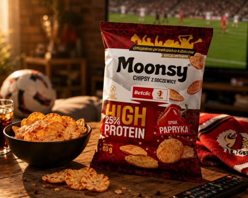 Moonsy Chipsy Proteinowe z Soczewicy Paprykowe 60g High Protein 25% Fit