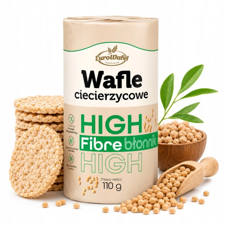 Wafle z Ciecierzycy High Fibre Eurowafel 110g Wysoka Zawartość Błonnika