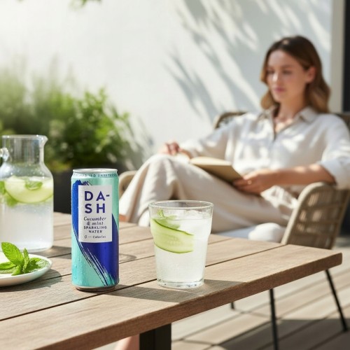 DASH Water Ogórek i Mięta 12 x 330ml - bez cukru, woda gazozana, puszka