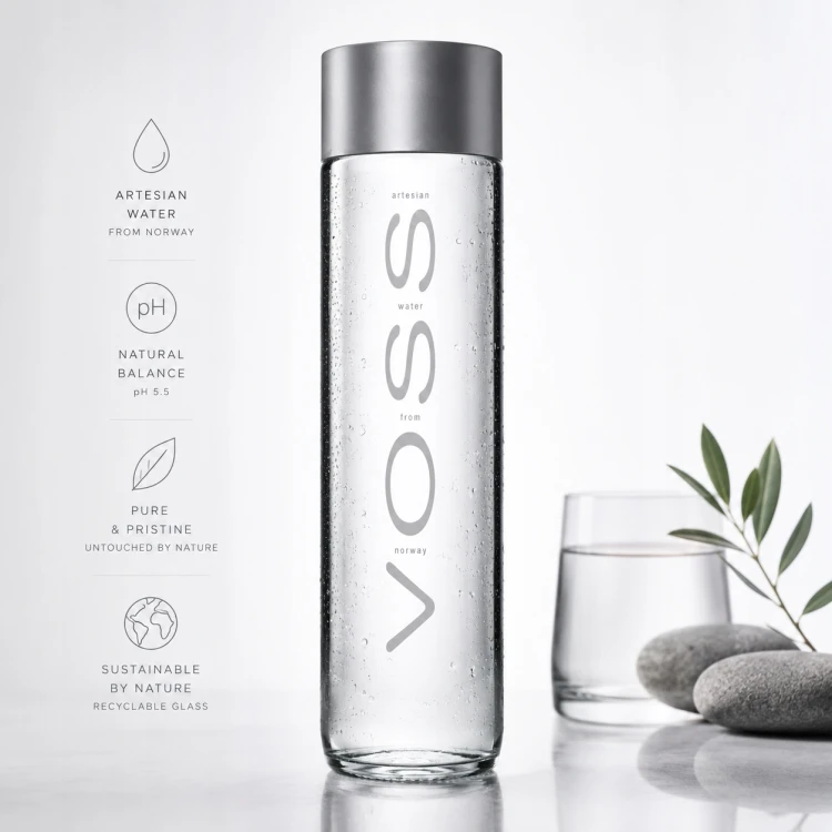 Voss – woda artezyjska niegazowana, w szklanej butelce 375 ml