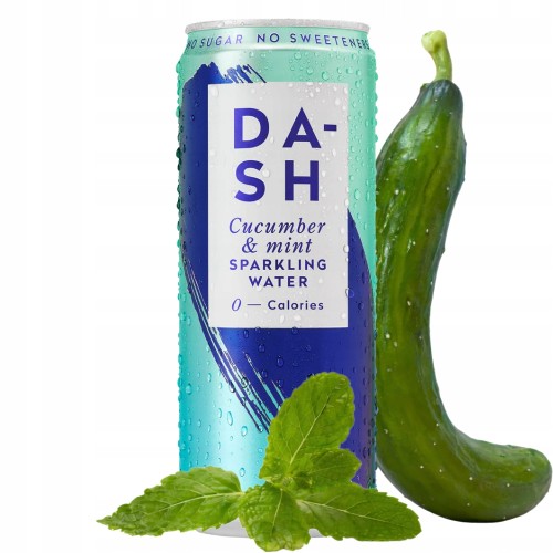 DASH Water Ogórek i Mięta - bez cukru, woda gazozana, puszka 330ml (UK)