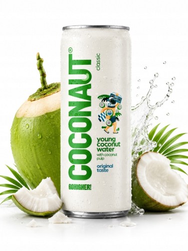 COCONAUT Woda Kokosowa z MIĄŻSZEM w Puszce 100% Niegazowana Bez Cukru 320ml