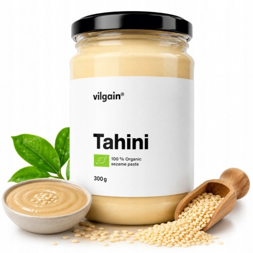 Tahini Pasta Sezamowa BIO Organic Vilgain z Grecji Bez Soli Bez Cukru 300g