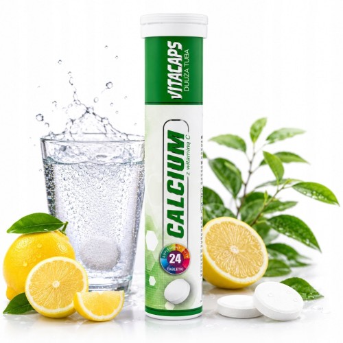 Wapń Calcium + Witamina C, VITACAPS Dr Vita 24 tabletki musujące