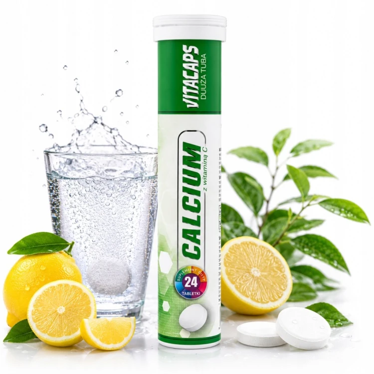 Wapń Calcium + Witamina C, VITACAPS Dr Vita 24 tabletki musujące