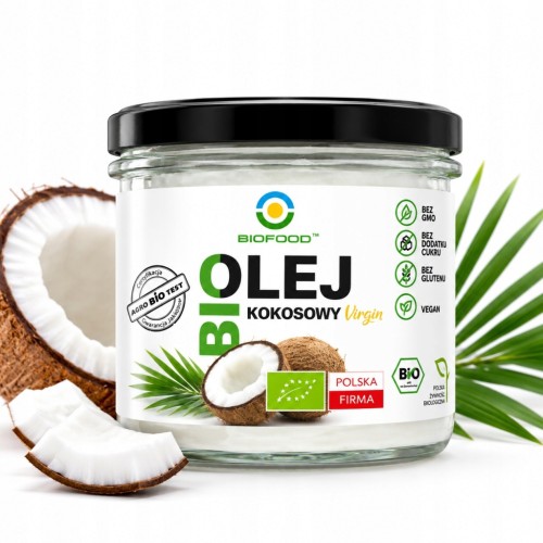 Olej Kokosowy Bio Nierafinowany Virgin Tłoczony Na Zimno BioFood 260ml