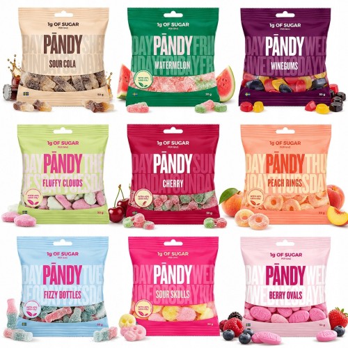 Pandy Żelki MIX 9 Smaków Bez Cukru Błonni Fit KETO