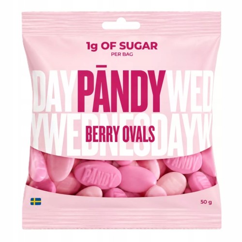 Pandy Berry Ovals Żelki Bez Cukru Poziomka Granat Błonnik KETO