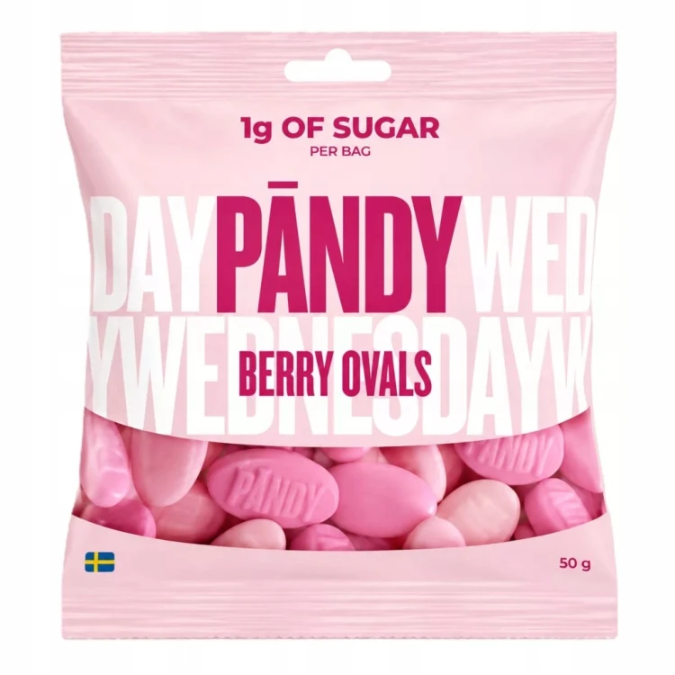 Pandy Berry Ovals Żelki Bez Cukru Poziomka Granat Błonnik KETO
